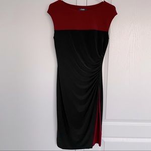 Chaps Maroon and Black Cocktail Dress Size Small